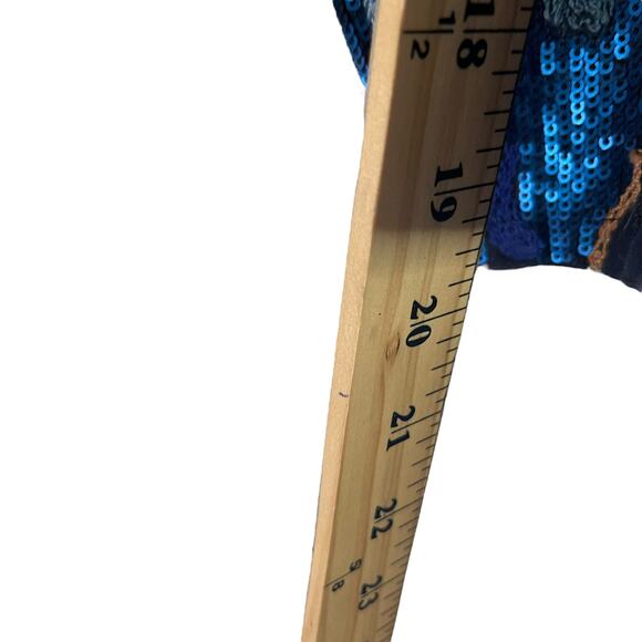 Geisha Anthropologie NWT $178 Size Small Sequin Blue Orla Blouse - Picture 10 of 10